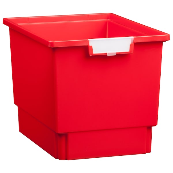 Bin, Tray, Tote, Red, High Impact Polystyrene, 12.25 In W, 12 In H